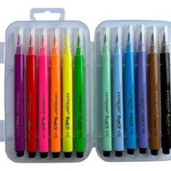 Marcadores De Colores Keyroad Punta Pincel Estuche Rígido x12