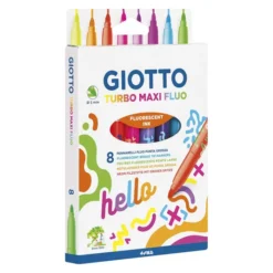 Marcadores De Colores Giotto Turbo Maxi Fluo Gruesos x8