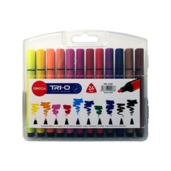 Marcadores De Colores Omega Tri-o Gruesos x24 Estuche Rígido