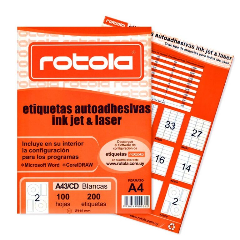 Etiqueta Rotola A4 X 100 - Papelería Acuarela