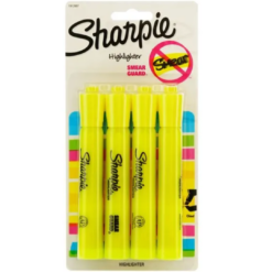 Resaltadores Amarillos Sharpie Punta Biselada x4